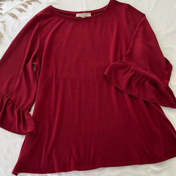 LOFT Tops - Loft Blouse With Ruffle Sleeves